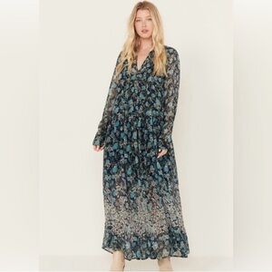 Free People See it Through floral maxi dress